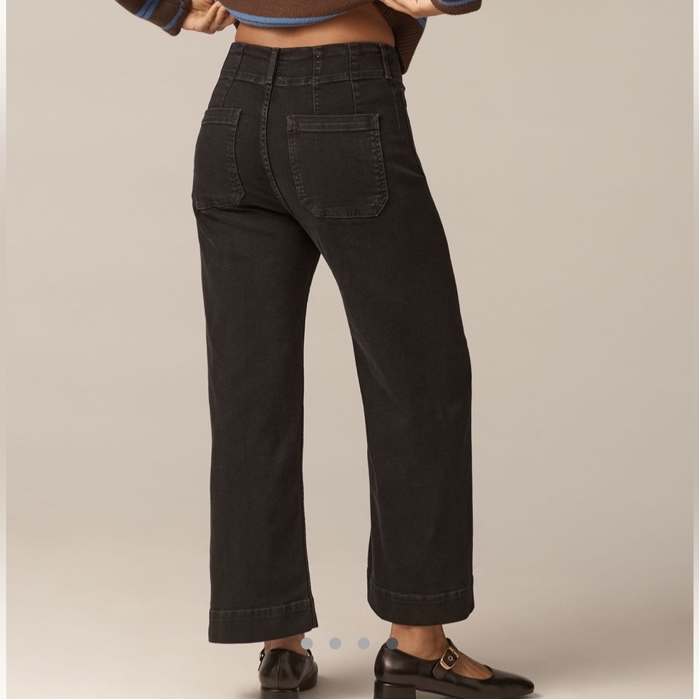 NWT Anthropologie Maeve Curvy Colette High Rise Wide Leg Crop Elm Wash sz 28 - Picture 3 of 10